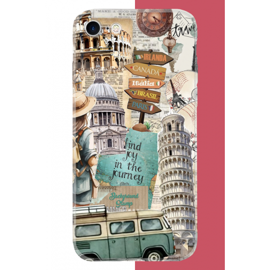 iPhone 7-8-SE 2020 Uyumlu Travel2 UV Baskılı Silikon Kılıf