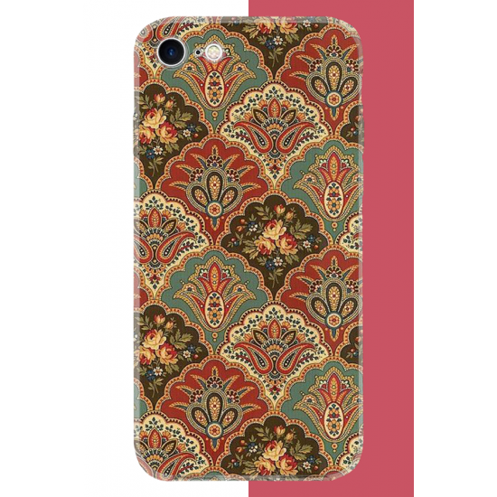 iPhone 7-8-SE 2020 Uyumlu Çini Motif UV Baskılı Silikon Kılıf