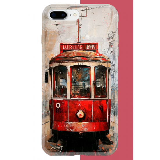 iPhone 7 PLUS-8 PLUS Uyumlu Taksim Tramvay UV Baskılı Silikon Kılıf