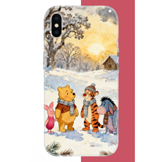 iPhone X-XS Uyumlu Winnie The Pooh2 UV Baskılı Silikon Kılıf