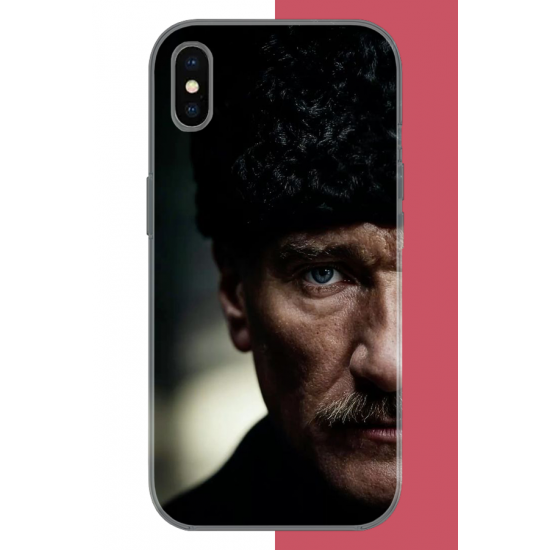 iPhone X-XS Uyumlu Atatürk4 UV Baskılı Silikon Kılıf