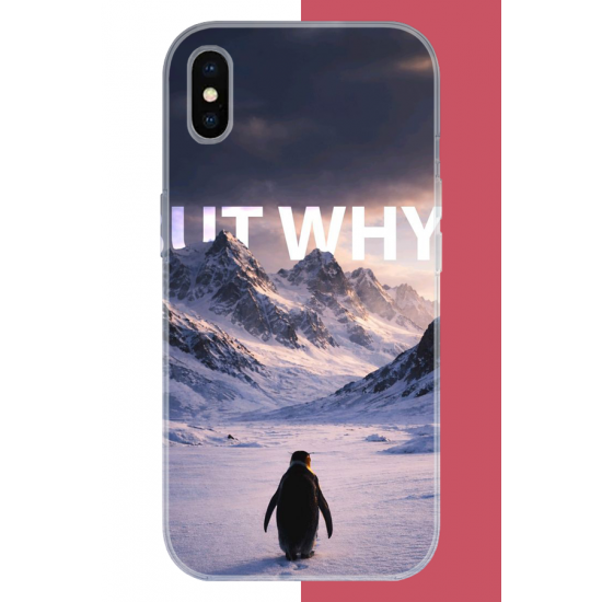 iPhone X-XS Uyumlu Nihilist Penguen UV Baskılı Silikon Kılıf