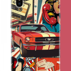 iPhone X-XS Uyumlu Retro UV Baskılı Silikon Kılıf