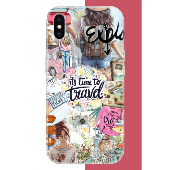 iPhone X-XS Uyumlu Travel3 UV Baskılı Silikon Kılıf iPhone X-XS Uyumlu Travel3 UV Baskılı Silikon Kılıf