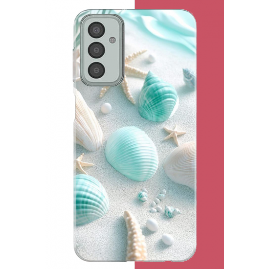 Samsung Galaxy M13-M23 Uyumlu turkuaz deniz kabuğu UV Baskılı Silikon Kılıf