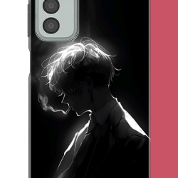 Samsung Galaxy M13-M23 Uyumlu karanlıktaki anime karakteri UV Baskılı Silikon Kılıf