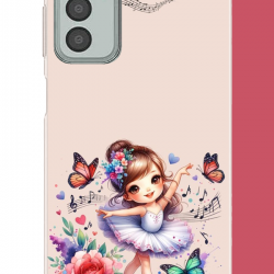Samsung Galaxy M13-M23 Uyumlu minik balerin3 UV Baskılı Silikon Kılıf