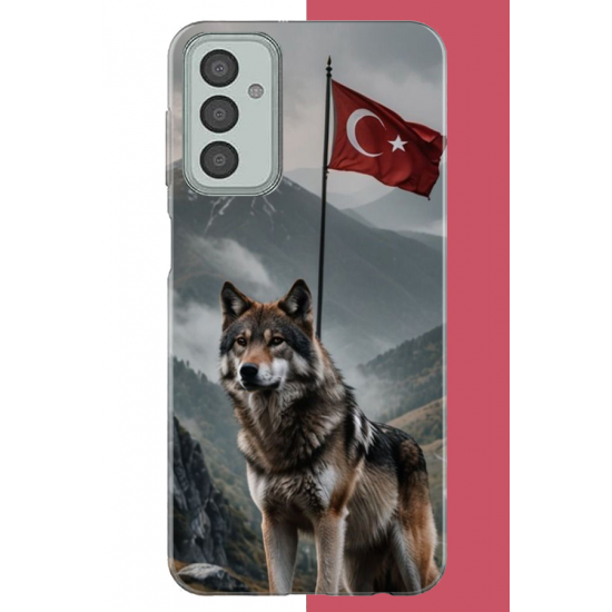 Samsung Galaxy M13-M23 Uyumlu Ulu Kurt UV Baskılı Silikon Kılıf