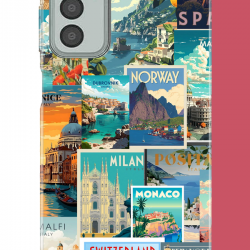 Samsung Galaxy M13-M23 Uyumlu Kart Postal Kolaj UV Baskılı Silikon Kılıf