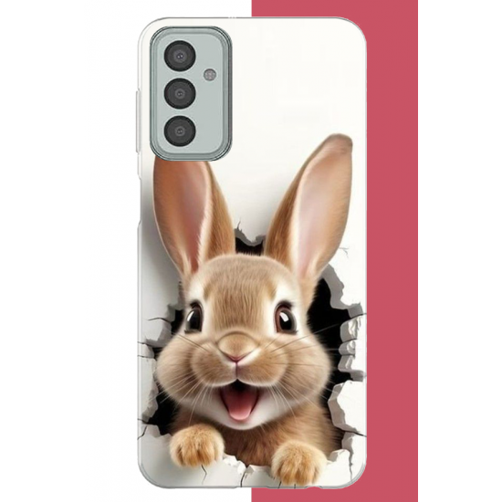 Samsung Galaxy M13-M23 Uyumlu mutlu tavşan UV Baskılı Silikon Kılıf Samsung Galaxy M13-M23 Uyumlu mutlu tavşan UV Baskılı Silikon Kılıf