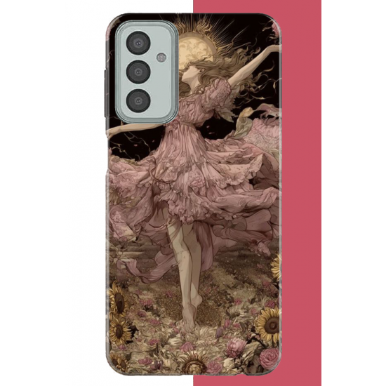 Samsung Galaxy M13-M23 Uyumlu pembe elbiseli kadın UV Baskılı Silikon Kılıf Samsung Galaxy M13-M23 Uyumlu pembe elbiseli kadın UV Baskılı Silikon Kılıf