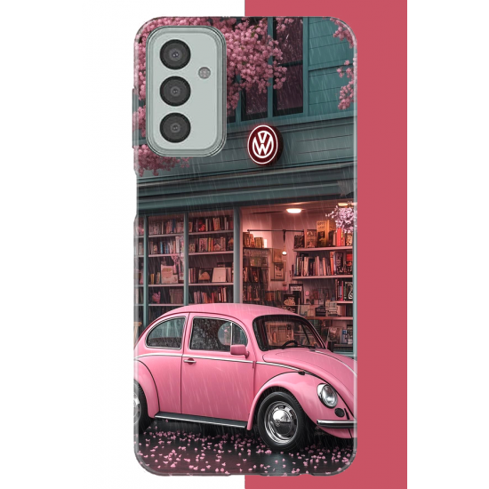Samsung Galaxy M13-M23 Uyumlu pembe vos vos UV Baskılı Silikon Kılıf