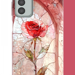 Samsung Galaxy M13-M23 Uyumlu pencereki gül UV Baskılı Silikon Kılıf