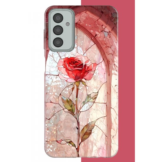 Samsung Galaxy M13-M23 Uyumlu pencereki gül UV Baskılı Silikon Kılıf