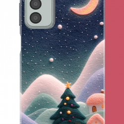 Samsung Galaxy M13-M23 Uyumlu pofuduk kar UV Baskılı Silikon Kılıf