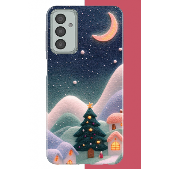 Samsung Galaxy M13-M23 Uyumlu pofuduk kar UV Baskılı Silikon Kılıf