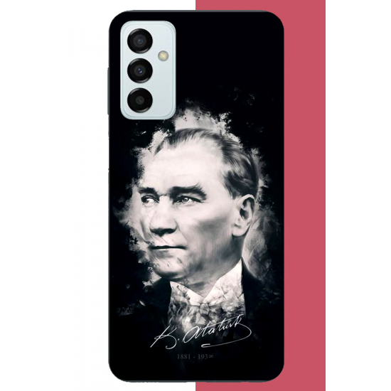 Samsung Galaxy M14 Uyumlu atatürk portre UV Baskılı Silikon Kılıf