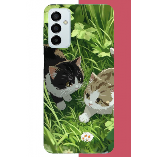 Samsung Galaxy M14 Uyumlu yavru kediler UV Baskılı Silikon Kılıf