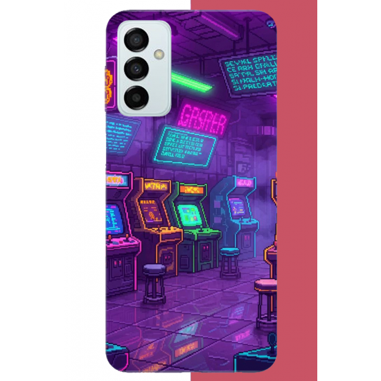Samsung Galaxy M14 Uyumlu Cyberpunk neon arcade UV Baskılı Silikon Kılıf