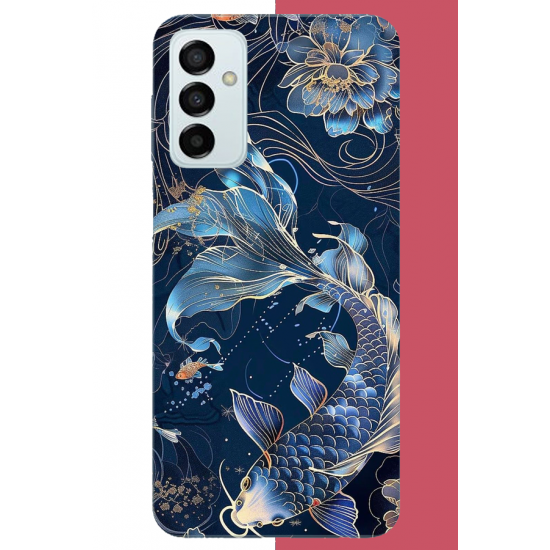Samsung Galaxy M14 Uyumlu mavi yüzen balık UV Baskılı Silikon Kılıf Samsung Galaxy M14 Uyumlu mavi yüzen balık UV Baskılı Silikon Kılıf