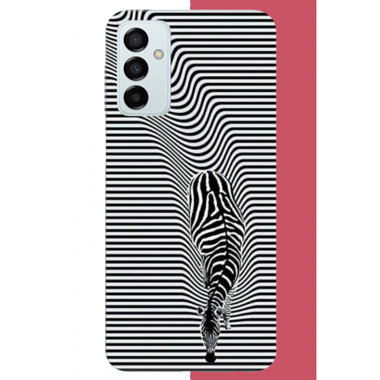 Samsung Galaxy M14 Uyumlu Abstract zebra UV Baskılı Silikon Kılıf