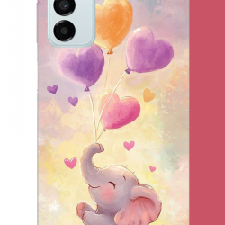 Samsung Galaxy M14 Uyumlu minik fil UV Baskılı Silikon Kılıf