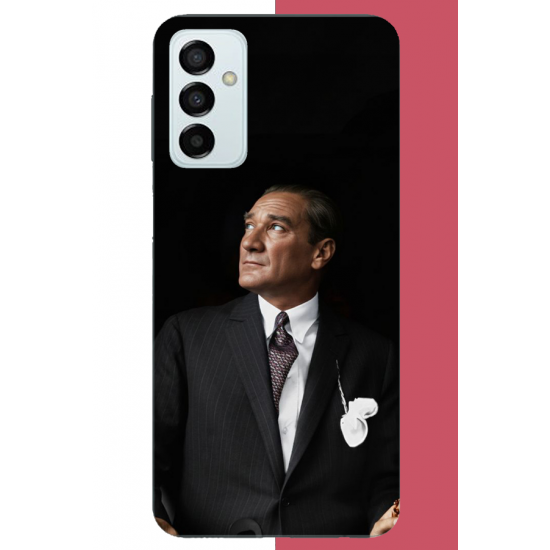 Samsung Galaxy M14 Uyumlu kürsüden bakan atatürk UV Baskılı Silikon Kılıf