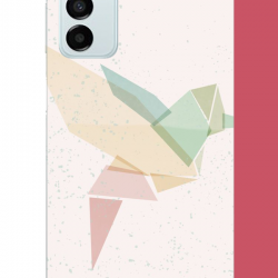 Samsung Galaxy M14 Uyumlu origami kuş UV Baskılı Silikon Kılıf
