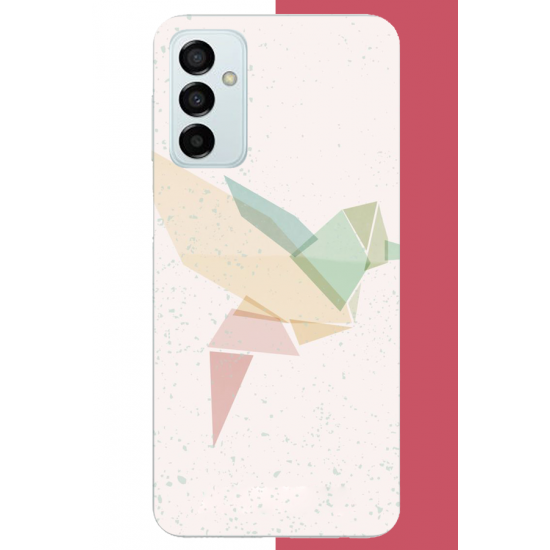 Samsung Galaxy M14 Uyumlu origami kuş UV Baskılı Silikon Kılıf