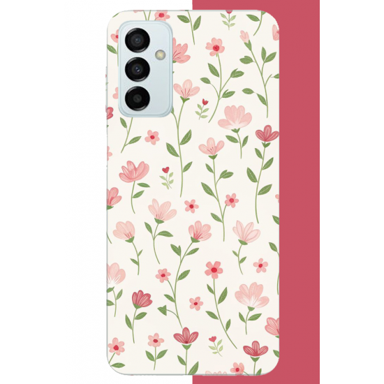 Samsung Galaxy M14 Uyumlu pembe çiçekli pattern1 UV Baskılı Silikon Kılıf Samsung Galaxy M14 Uyumlu pembe çiçekli pattern1 UV Baskılı Silikon Kılıf