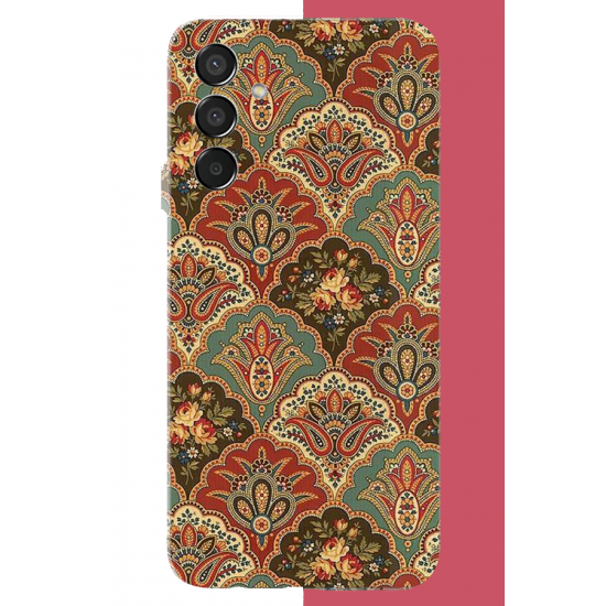 Samsung Galaxy M15 Uyumlu Çini Motif UV Baskılı Silikon Kılıf