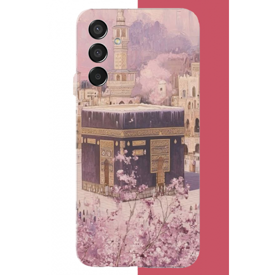 Samsung Galaxy M15 Uyumlu pembe çiçekli kabe UV Baskılı Silikon Kılıf