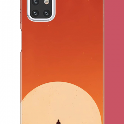 Samsung Galaxy M31s Uyumlu retro güneş batımı UV Baskılı Silikon Kılıf