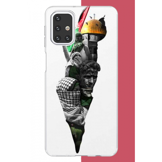 Samsung Galaxy M31s Uyumlu filistin harita UV Baskılı Silikon Kılıf