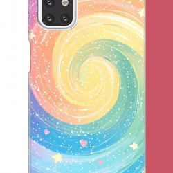 Samsung Galaxy M31s Uyumlu gökkuşağı girdap UV Baskılı Silikon Kılıf