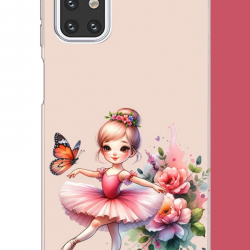 Samsung Galaxy M31s Uyumlu minik balerin2 UV Baskılı Silikon Kılıf