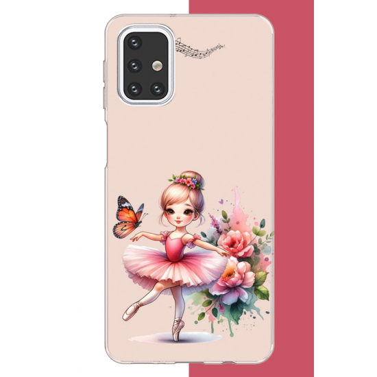 Samsung Galaxy M31s Uyumlu minik balerin2 UV Baskılı Silikon Kılıf