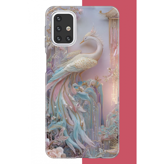 Samsung Galaxy M31s Uyumlu kristal kuğu UV Baskılı Silikon Kılıf