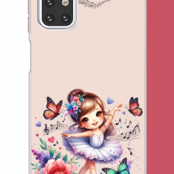 Samsung Galaxy M31s Uyumlu minik balerin3 UV Baskılı Silikon Kılıf