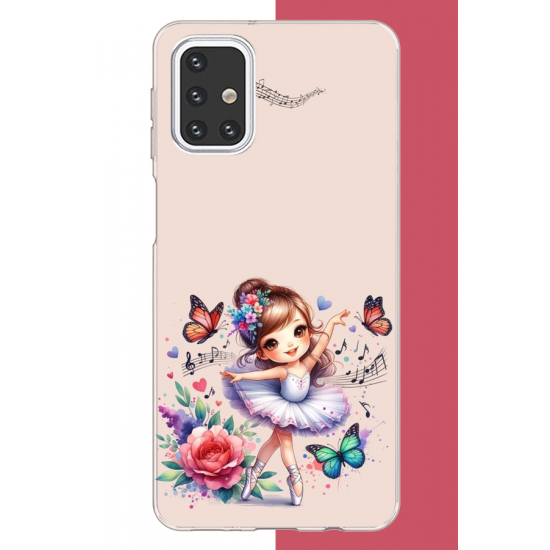 Samsung Galaxy M31s Uyumlu minik balerin3 UV Baskılı Silikon Kılıf