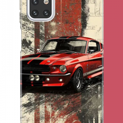 Samsung Galaxy M31s Uyumlu kırmızı mustang.jpeg UV Baskılı Silikon Kılıf