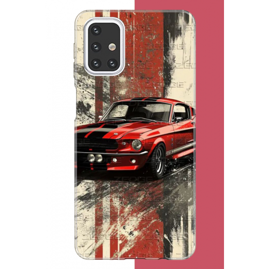 Samsung Galaxy M31s Uyumlu kırmızı mustang.jpeg UV Baskılı Silikon Kılıf