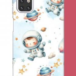 Samsung Galaxy M31s Uyumlu bebek astronot UV Baskılı Silikon Kılıf