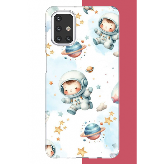 Samsung Galaxy M31s Uyumlu bebek astronot UV Baskılı Silikon Kılıf