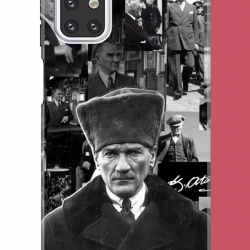 Samsung Galaxy M31s Uyumlu atatürk kolaj 2.jpeg UV Baskılı Silikon Kılıf