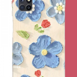 Samsung Galaxy M51 Uyumlu tuvaldeki mavi çiçek UV Baskılı Silikon Kılıf
