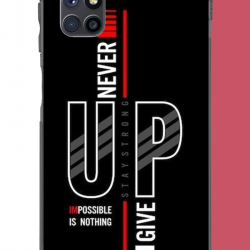 Samsung Galaxy M51 Uyumlu asla pes etme UV Baskılı Silikon Kılıf