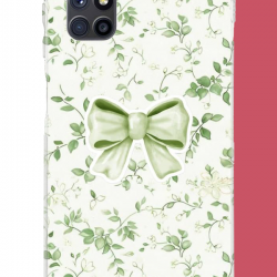 Samsung Galaxy M51 Uyumlu yeşil fiyonk pattern UV Baskılı Silikon Kılıf