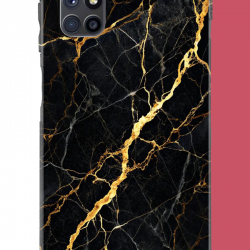 Samsung Galaxy M51 Uyumlu altın diyagonal UV Baskılı Silikon Kılıf