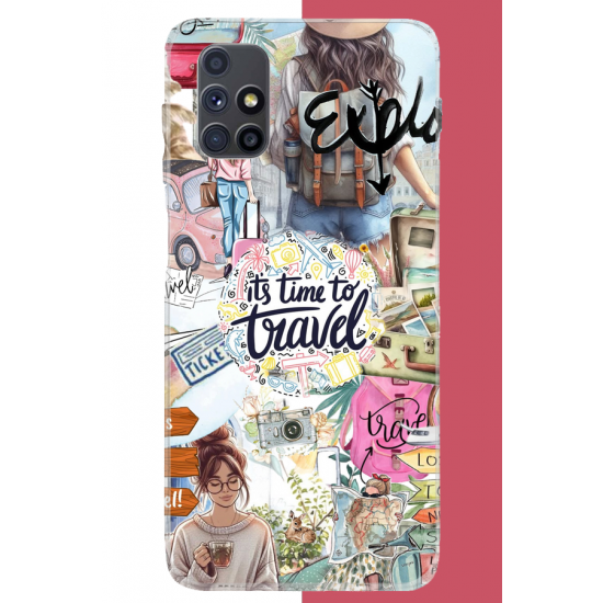 Samsung Galaxy M51 Uyumlu Travel3 UV Baskılı Silikon Kılıf